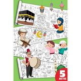Nacario Sinaticaret Ramazan Temalı Dev Boyama Kağıdı, Çocuk Boyama Rulosu, 5 Metre, Büyük Boy