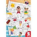 Nacario Sinaticaret Yaz Aktiviteleri Dev Boyama Kağıdı Rulosu, 5 Metre x 45 Cm, Çocuklar Için Eğitici ve Eğlenceli Yaz Temalı Boyama Seti