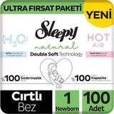 Nacario Sleepy Natural Double Soft Ultra Fırsat Paketi Bebek Bezi 1 Numara Newborn 100 Adet
