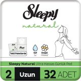 Nacario Sleepy Natural Ultra Hassas Günlük Ped Uzun 32 Adet Ped