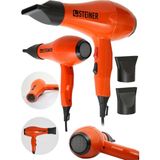 Nacario Steiner Alman 3800 W Profesyonel Saç Kurutma Makinesi Fön Makinesi Ac Motor MS-9001 Turuncu + 2 Adet Başlık