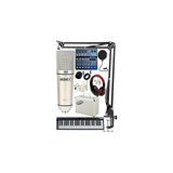 Nacario Stüdyo Ekipmanları Midi Live Paket-4 Ses Kartlı Mikser Midi Klavye Cx1 Mikrofon Kulaklık