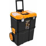 Nacario Super Bag Çift Katlı Tekerlekli Takım Çantası, Çekilebilir Saplı Modüler Alet Kutusu, Üst Organizer Bölmeli, Büyük Hacimli Depolama Çantası ASR5039