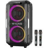 Nacario T9PRO Çift Mikrofonlu Bluetooth Hoparlör 250W Karaoke Partybox Ipx5 Kablosuz Ses Bombası