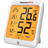 Nacario Thermopro TP53 Dijital Termometre Higrometre Iç Mekan Sıcaklık ve Nem Ölçer Dokunmatik Aydınlatmalı Oda Ortamı Için Profesyonel Termo-Higrometre