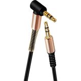 Nacario Torima Xf-09 Siyah Altın Uçlu Araç Müzik Ses Kablosu Stereo Aux Akordiyon Kablo 3.5mm