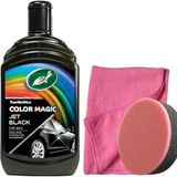 Nacario Turtle Wax Jet Black Renkli Cila Siyah 500 ml + Pasta Cila Süngeri + 3 Bez