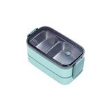 Nacario Vagonlife Bento 1400ML Lunchbox Iki Katlı 2 Bölmeli Çelik Sefer Tası Yemek Kutusu (Yeşil)