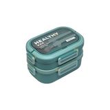 Nacario Vagonlife Bento 1650ML Lunchbox 2 Katlı 3 Bölmeli Paslanmaz Çelik Sefer Tası Yemek Kutusu (Yeşil)