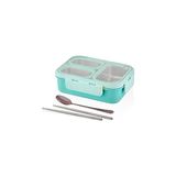 Nacario Vagonlife Bento 620ML Lunchbox Tek Katlı 3 Bölmeli Çelik Sefer Tası Yemek Kutusu (Turkuaz)