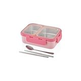 Nacario Vagonlife Bento 700ML Lunchbox Tek Katlı 2 Bölmeli Çelik Sefer Tası Yemek Kutusu (Pembe)