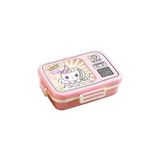 Nacario Vagonlife Bento 820ML Lunchbox Sevimli Dostlar Tek Katlı 3 Bölmeli Paslanmaz Çelik Sefer Tası Yemek Kutusu (Pembe Unicorn)