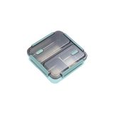Nacario Vagonlife Bento 950ML Lunchbox Tek Katlı 3 Bölmeli Çelik Sefer Tası Yemek Kutusu (Koyu Yeşil)