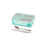 Nacario Vagonlife Bento 950ML Lunchbox Tek Katlı 4 Bölmeli Çelik Sefer Tası Yemek Kutusu (Turkuaz)