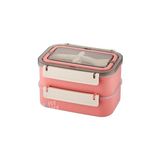 Nacario Vagonlife Bento Lunch Box 1600 ml 2 Kat Yeni Nesil Sefer Tası Paslanmaz Çelik -FFLBOX2221 (Pembe)