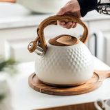Nacario Valkyrie Modern Tasarım Düdüklü Kettle 3l Paslanmaz Çelik Ergonomik Su Isıtıcı Çaydanlık Islıklı