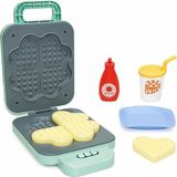 Nacario Vardem Waffle Makinesi Oyuncak Seti, Pilli Işıklı Çocuk Mutfak Oyuncağı, Renk Değiştiren Waffle Aksesuarları, Sos Şişesi ve Içecek Bardaklı Evcilik Oyun Seti, LD-662A