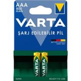 Nacario Varta 56703 1.2V 800 Mah Şarjlı Aaa İnce Kalem Pil (2'Li Paket)