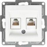 Nacario Visage Data + Nümeris Telefon Prizi (RJ45 CAT5E + Cat3), Beyaz (Mekanizma + Tuşkapak)