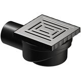 Nacario Vitra V-Flow Kare 5606979 Duş Kanalı, Yandan Çıkışlı, 10X10 Cm, Dk 800 Kapak, Mat Krom