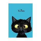 Nacario Volker: Personalisiertes Notizbuch, Dın A5, 80 Blanko Seiten Mit Kleiner Katze Auf Jeder Rechten Unteren Seite. Durch Vornamen Auf Dem Cover, Eine ... Coverfinish. Über 2500 Namen Bereits Verf