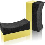 Nacario Wonkey - Oto Lastik Parlatıcı Sünger 2'li Paket, U Şeklinde Eğimli Araba Lastiği Parlatıcı Sünger, Araç Lastik ve Plastik Parlatma Uygulama Süngeri
