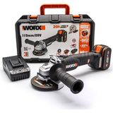 Nacario Worx WX813 20VOLT 4.0AH. Li-Ion Tek Akülü 115MM Kömürsüz Profesyonel Şarjlı Avuç Taşlama