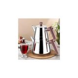 Nacario Yonca Lines L-3064 Piramit Orta Boy Çelik Çaydanlık Takımı Bakalit Bronz