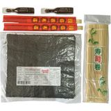 Nacario Yuandong Sushi Seti 1, 5 Yaprak Yosun, Sushi Matı, Chopstick, Soya Sosu, Evde Sushi Yap