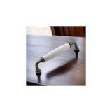 Nacario Zerrin Porselen Antik Nikel Kulp 128 mm Mobilya Çekmece Mutfak Dolabı Dolap Kapak Kulplar Kulb Kulp