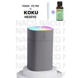 NACG H2o Humidifier 400 ml Ulrasonik Hava Nemlendirici Buhar Makinesi Ve Aroma Difüzörü Gri