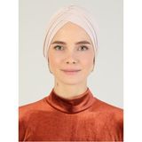 Naciye Sultan Tesettür Çapraz Deniz Bonesi Üç Bantlı Hazır Türban Bej - Standart