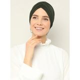 Naciye Sultan Tesettür Çapraz Deniz Bonesi Üç Bantlı Hazır Türban Haki - Standart
