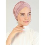Naciye Sultan Tesettür Çapraz Deniz Bonesi Üç Bantlı Hazır Türban Pudra - Standart
