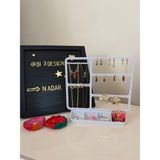 Nadar Studio Nadarstudio Takı Standı - Küpe Standı - Kolye Askısı - Modern Takı ve Küpe Standı - 5 Bölmeli Küpe Standı - Beyaz