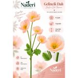 Naderi Çiçeği Naderi Çiçek 4’lü Yapay Gelincik Dalı Bej - Pembe 60 cm Yapraklı Dekoratif Çiçek Demeti Ev Ofis Aranjmanı