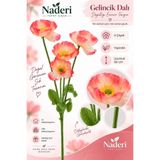 Naderi Çiçeği Naderi Çiçek 4’lü Yapay Gelincik Dalı Kırmızı 60 cm Yapraklı Dekoratif Çiçek Demeti Ev Ofis Aranjmanı