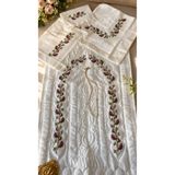 NADİDE ÇEYİZ ✨ Makine Nakışlı Goncagül Desenli Seccade Bohça Takımı ✨