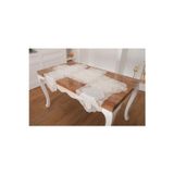 Nadide Lüx Güpürlü Simli Keten Kumaş Krem Salon Takımı 5 Parça 40X160 Cm 1367