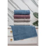 Nadine Asorti %100 Pamuk 4'lü Banyo Havlusu - 70 x 140 cm - Mürdüm - Lacivert