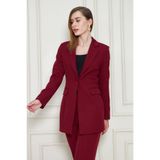 Nadrina Düz Kadın Takım Elbise Bordo S