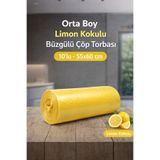 naft 1 Rulo Çöp Torbası Büzgülü Orta Boy Limon Kokulu 10'lu Kalın 55x60 Çöp Poşeti (1 ADET)
