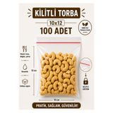 naft 10x12cm 100'lü Buzdolabı Kilitli Torba Poşet Dondurucu İkramlık Çerez Davet Kına Hediyelik Poşeti