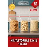 naft 13x16cm 100'lü Buzdolabı Kilitli Torba Poşet Dondurucu İkramlık Çerez Davet Kına Hediyelik Poşeti