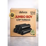 naft 20 Rulo Çöp Torbası Jumbo Boy 10’lu (1 KOLİ) Kalın 80x110 Çöp Poşeti
