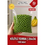 naft 26x36cm 100'lü Buzdolabı Kilitli Torba Poşet Dondurucu İkramlık Çerez Davet Kına Hediyelik Poşeti