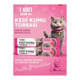 naft 7'li Kedi Kumu Torbası Pudra Kokulu Büzgülü Poşet Pet Evcil Hayvan Kedi Tuvaleti 1 Paket 82x50cm