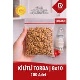 naft 8x10 100'lü Buzdolabı Kilitli Torba Poşet Dondurucu İkramlık Çerez Davet Kına Hediyelik Poşeti