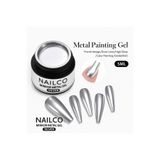 Naıl Co Nail Art Gel Paint Çizim Boyası 5 ml Nailco Metalik Silver Gri