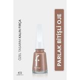 Nail Enamel Yoğun Renk Veren Uzun Süre Kalıcı Parlak Oje (472 Caramel Latte) 8682536036221 - 472 Caramel Latte